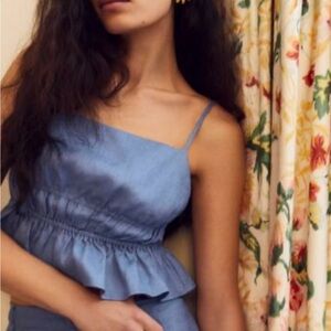 NWT Reformation Linen Peplum Top